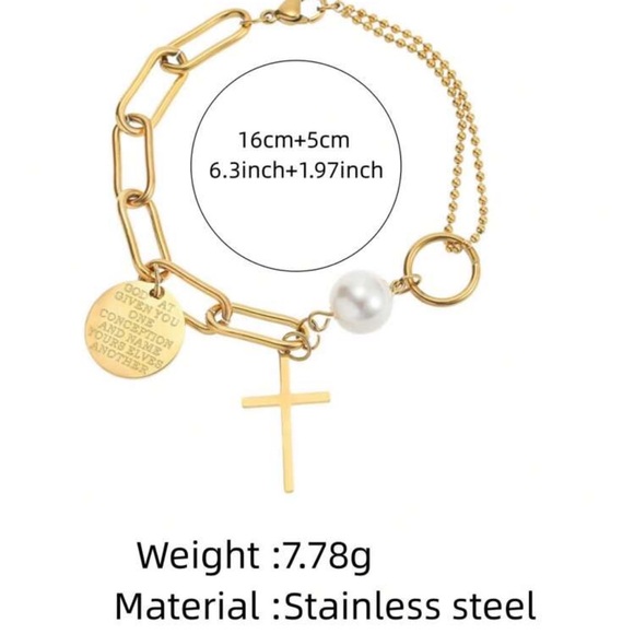 New cross pendant charm bracelet - Picture 4 of 6